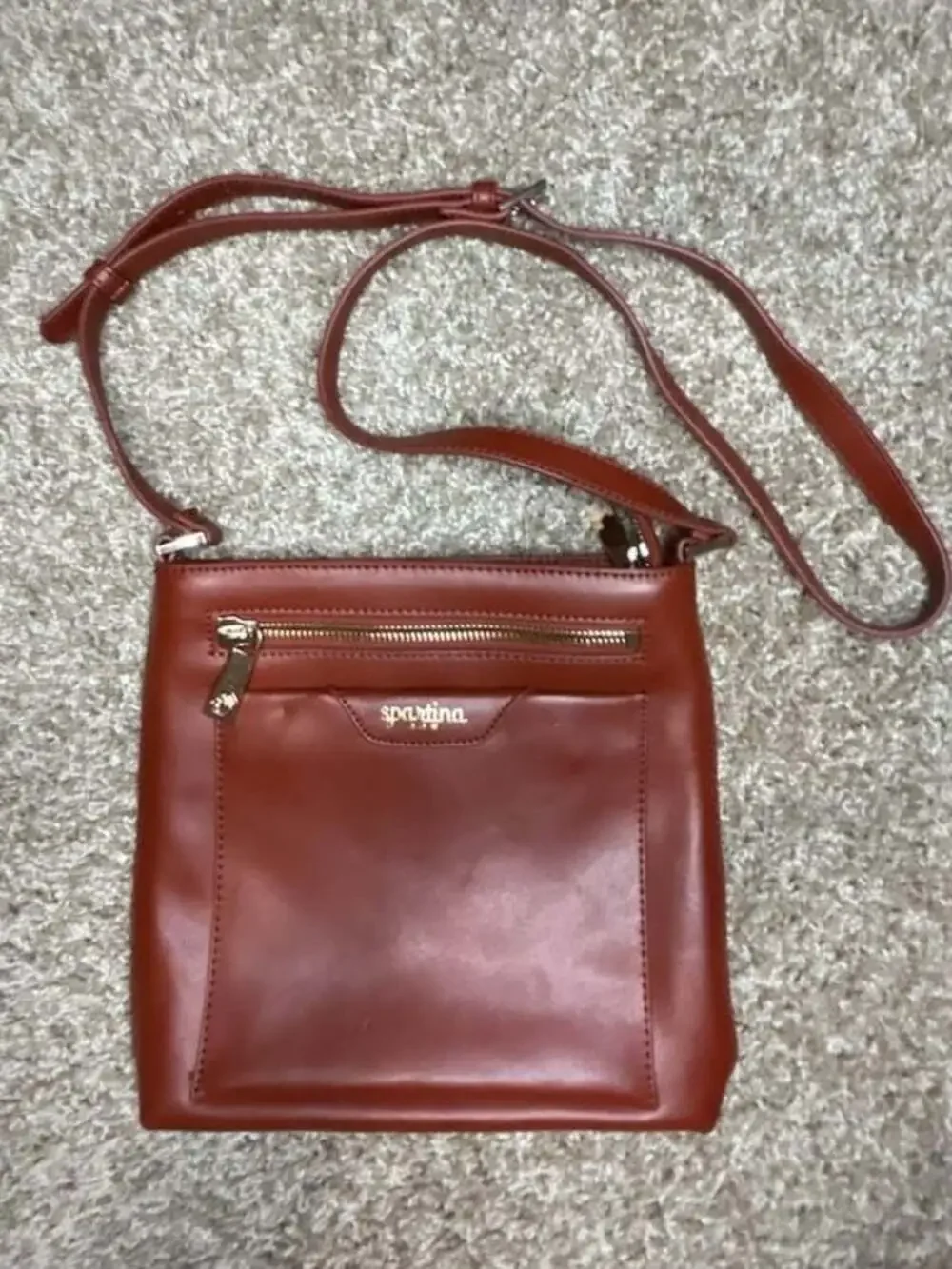 Spartina 449 Brown Leather Crossbody Bag
